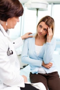 Female patient with doctor